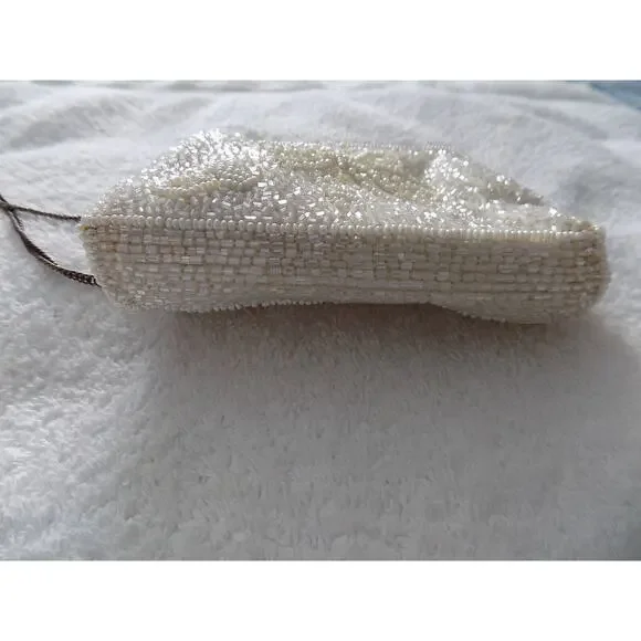 Beaded evening bag shoulder bag cream beads - Picture 7 of 7